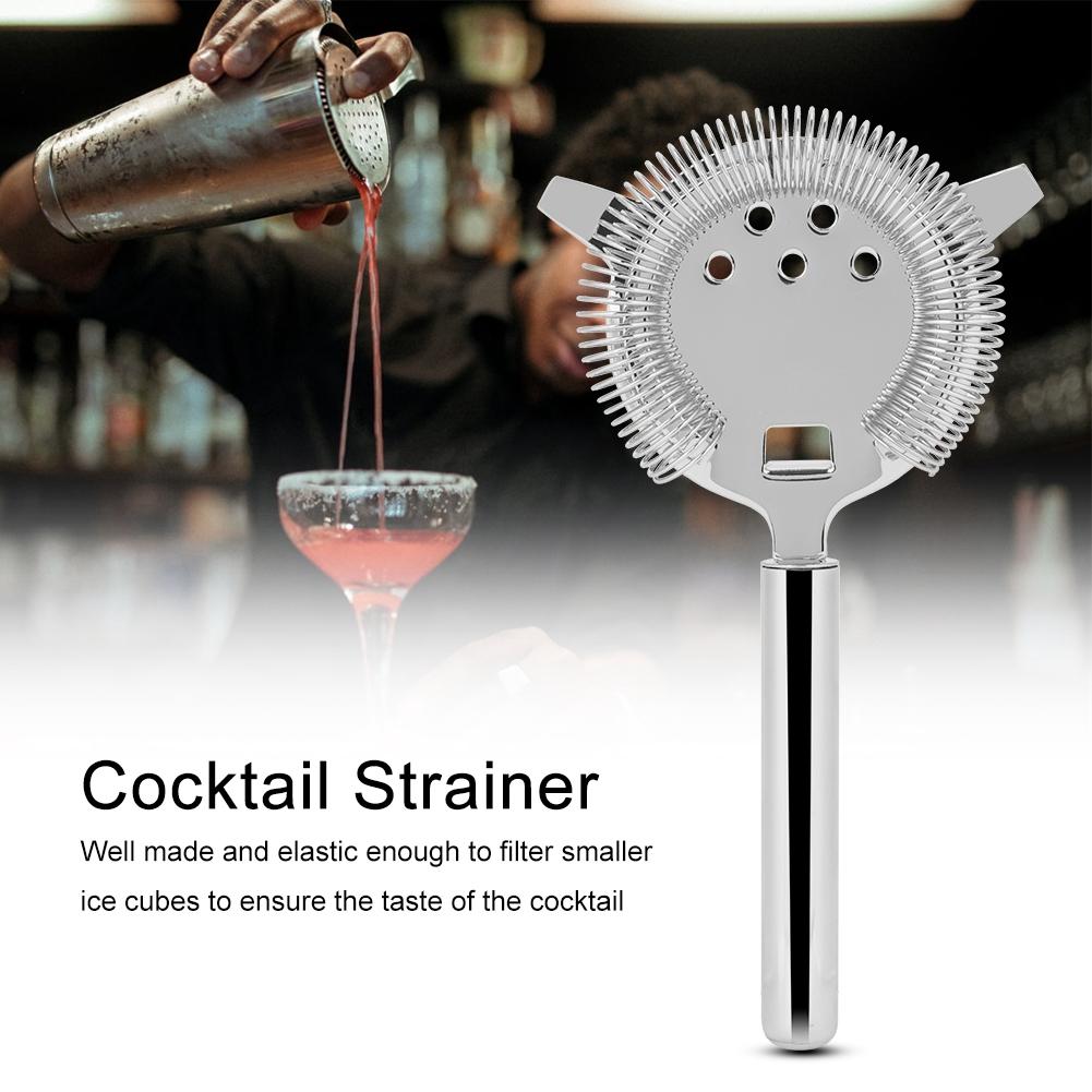 Stainless Steel Cocktail Strainer Shake Drinks Ice Mixed Filter for Bar   Party (  Gold)