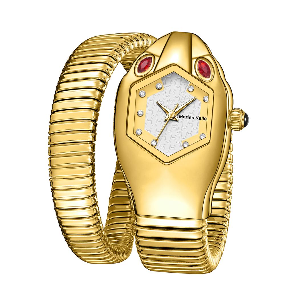 Watches Women Luxury Diamond Unique Snake Shape Waterproof Quartz Ladies Watch Clock