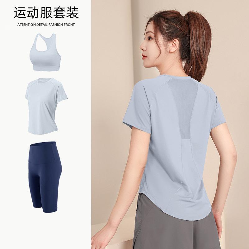 Tennis suit women's short-sleeved training clothes outdoor running quick-drying clothes thin badminton T-shirt fitness clothes