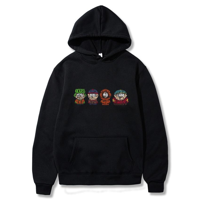 South Park Anime Pattern Hoodie Fashion Warm Coat Men's Autumn and Winter Season Hoodie Street Black Long Sleeve Hoodie