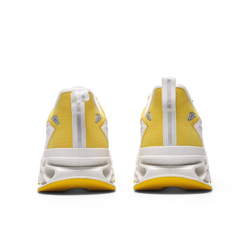 New Summer Men's D-print Blade Running Shoes, Mesh Breathable, Laces-free, Thick-soled Shock-absorbing Sports Shoes