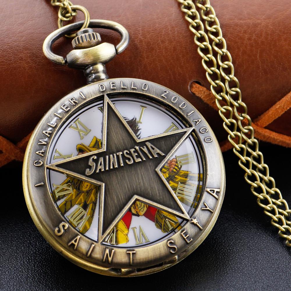 

Antique Constellation Saint Quartz Pocket Watch Hollow Vintage Bronze Fob Chain Clock The Best Holiday Gift for Men and Children бронзовый