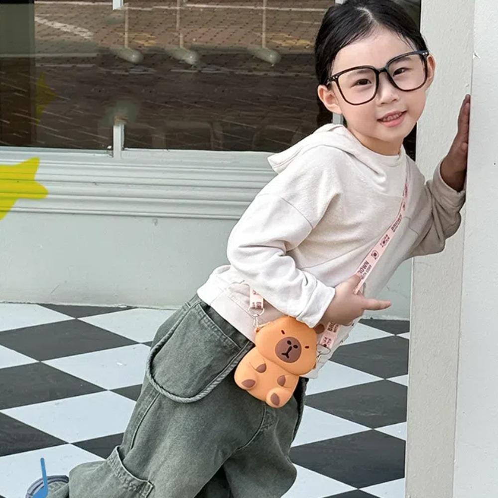 Zero Wallet Capybara Crossboday Bag Silica Gel Kawaii Animal Purse Capybara Shoulder Bag  Friends