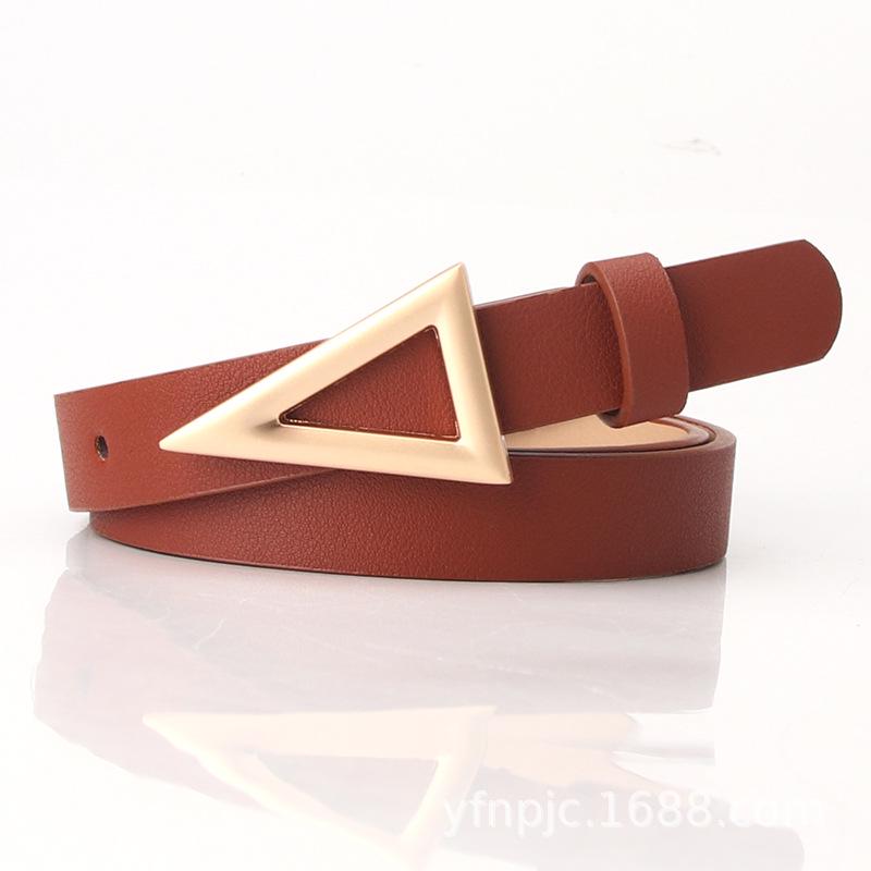 Trendy Women's Belt Alloy Triangle Snap Button Fashionable Versatile Dress Belt Dongdaemun Trendy Decorative Trousers