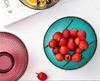 High-Value Gold Rim Glass Salad Bowl - Light Luxury Large Fruit Plate with Elevated Slanted Mouth Design.