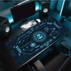 Dark Cyan Sci-Fi Circuit Extended Gaming Mouse Pad Non Slip Desk Surface Futuristic Tech HUD Print For Gaming And Office Use
