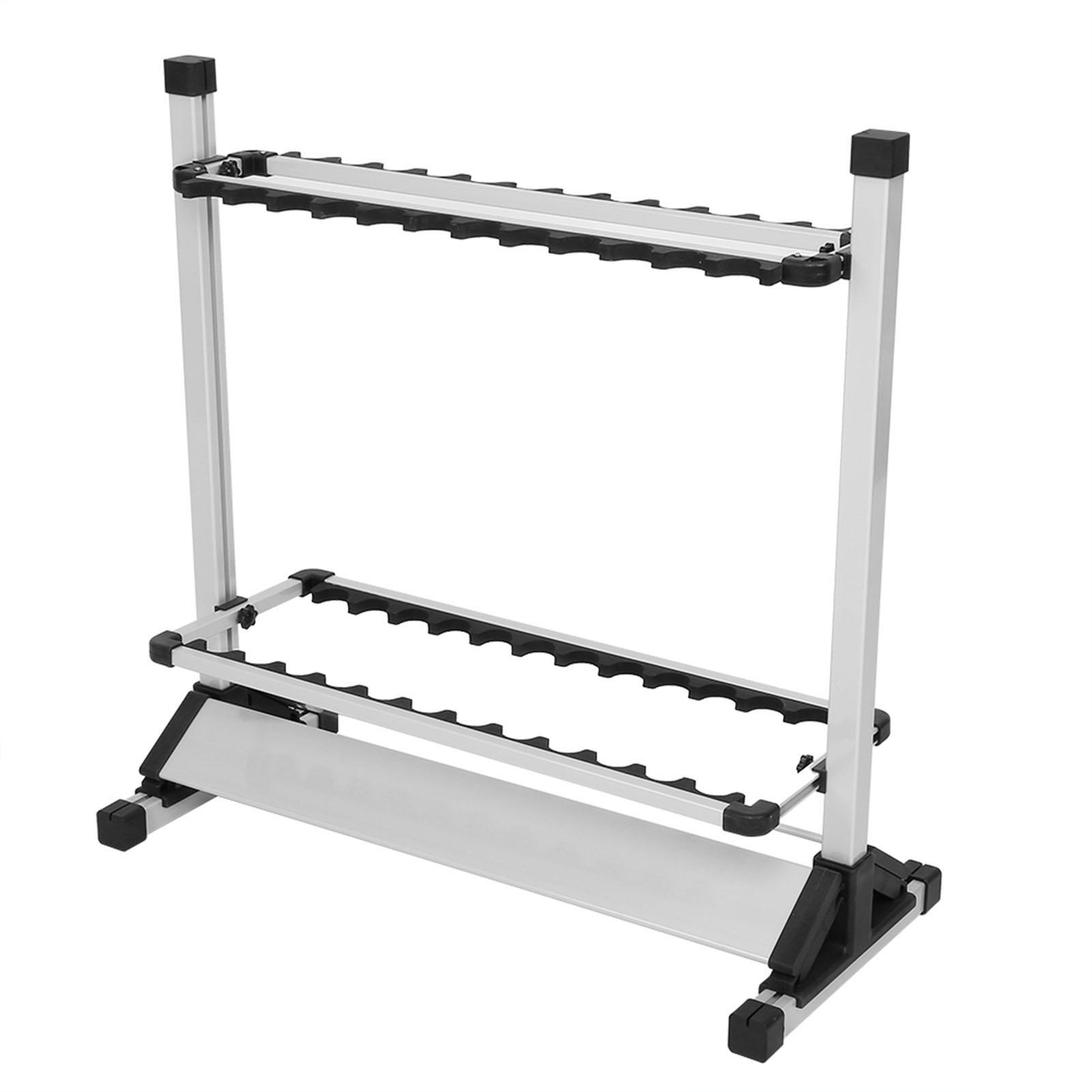 

Подставка-держатель для удочек из титанового сплава, 24 слота, сплав, металлический серебристый с черной подставкой