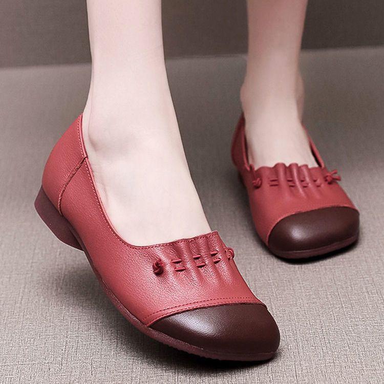 Shallow Mouth Single Shoes Retro Women's Shoes Women's Flat Bottom Casual Comfortable Women's Single Shoes Work Shoes