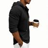 Men's Daily Loose Casual Retro Hooded Henley Long Sleeve T-shirt