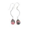 Rare Black Rhodonite Gemstone 925 Sterling Silver Jewelry Handmade Earrings2.60" EE-43-27