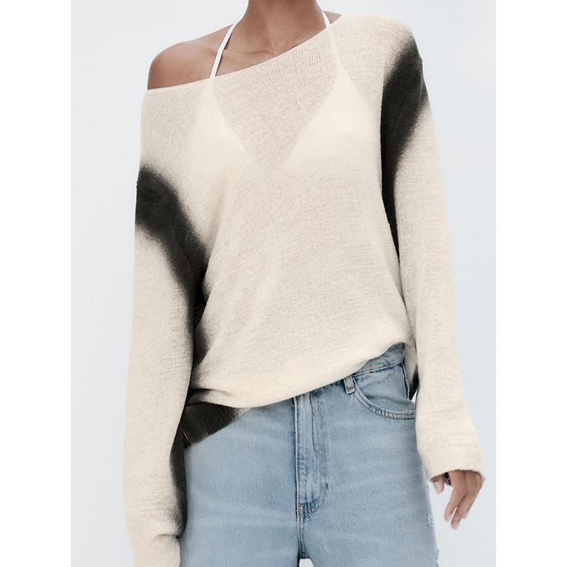 Za2025 Spring New Women's Clothing Silm Fading Effect Print Long Sleeves Knitting Sweater 3920266 064