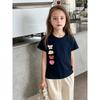 Foreign Trade Children's Short-Sleeve T-Shirt Summer New Style 2026 Baby Girl Clothes Cartoon Print Top Pure Cotton Print Ins