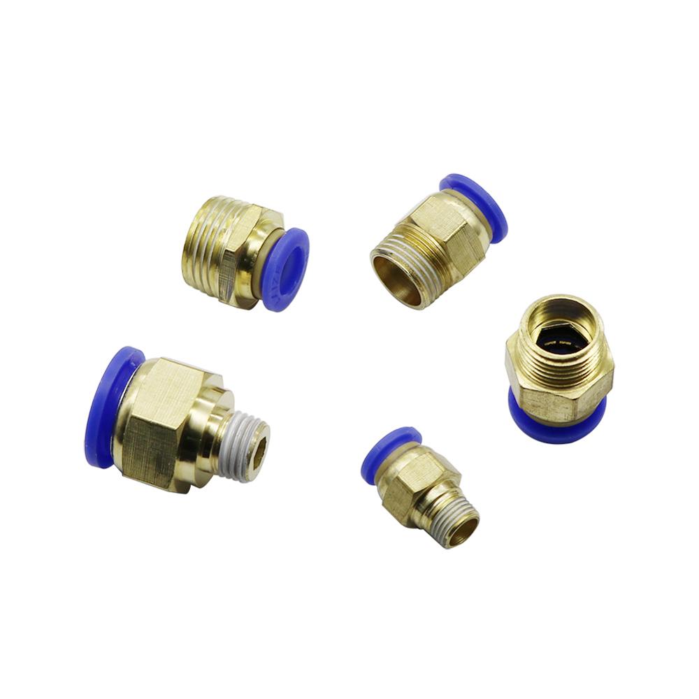 Air Pneumatic 14mm 16mm Hose Tube 1/4" 1/8" 3/8" 1/2" 3/4" Male Thread Air Pipe Connector Quick Coupling Brass Fitting 1 Pcs