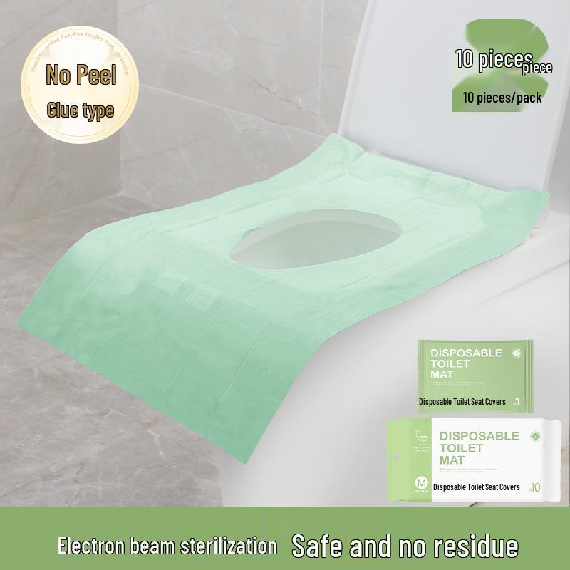 Individually Wrapped No-Peel Disposable Toilet Seat Cover for Travel & Hotel Use