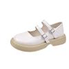 2025 New Spring and Summer Single Shoes, Women's Uniform Student Solid Color Mary Jane White Small Leather Shoes