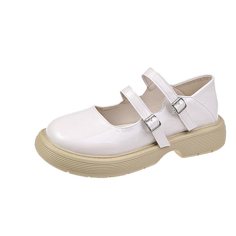 Fashion 2025 New Spring and Summer Single Shoes, Women's Uniform Student Solid Color Mary Jane White Small Leather Shoes
