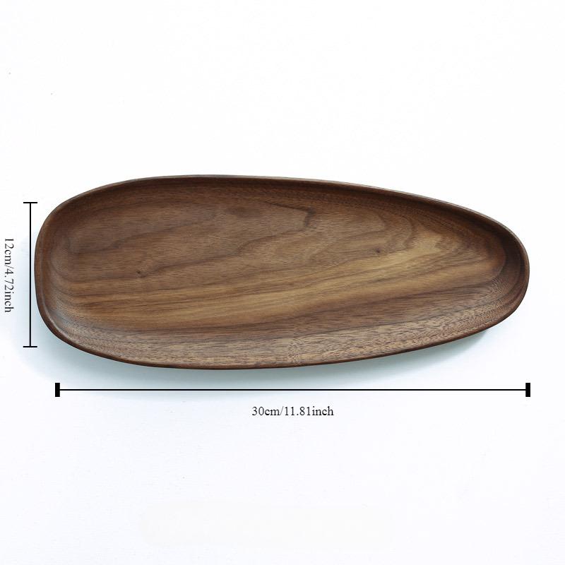 Natural Wooden Irregular Plates Black Walnut Wood Tray Cake Snack Plate Dessert Serving Tray Dishes Wood Utensils Tableware Gifts