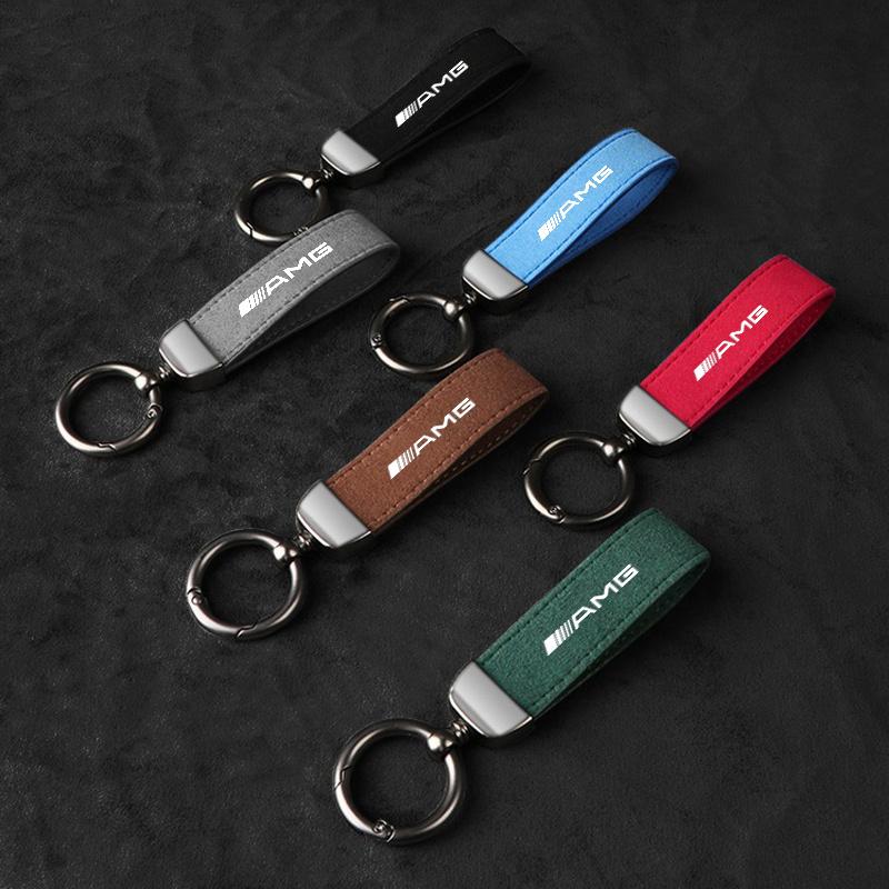GLC GLB Leisure Leather Car Keychain Auto Keychain Car Styling Accessories For Mercedes Benz AMG W204 W205 W203 W211 W212 W213