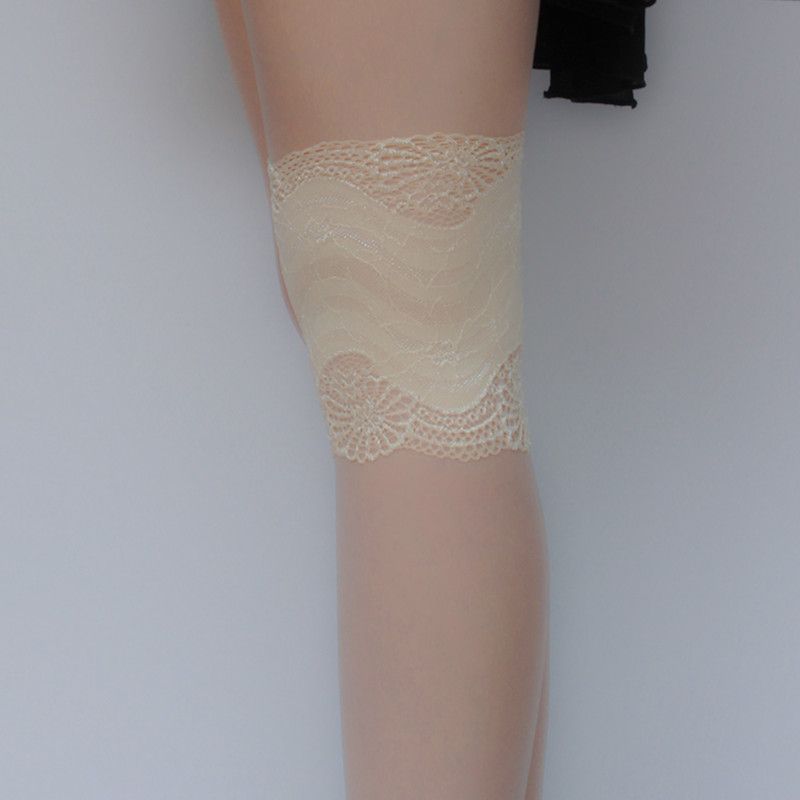 

Summer Thin Long Lace Knee Pad Thigh Sleeve Lace Calf Sets Scar Covering Tattoo Foot Sock Knee Pad Calf 18cm long skin color S