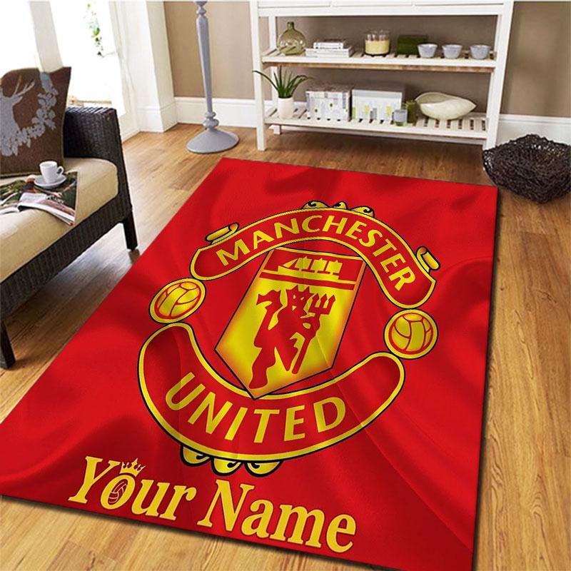 Manchester United F Custom Name Carpet Rug for Living Room Bedroom Home Sofa Decoration,Kids play Non-slip Floor Mat