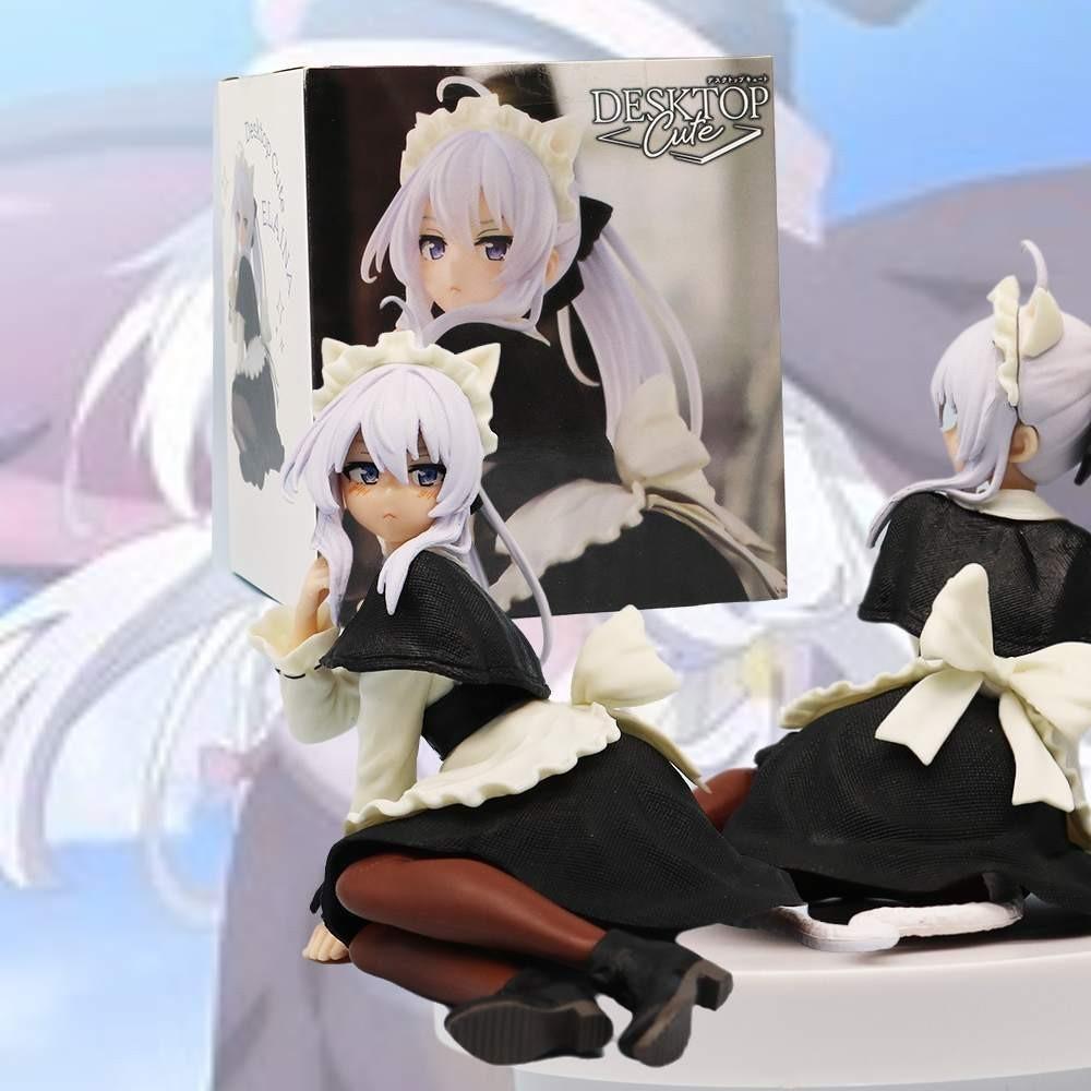 Witch Journey Maid Ilena Cat Ear Sitting Anime Girl Character Decoration Figure 10cm Pvc Model