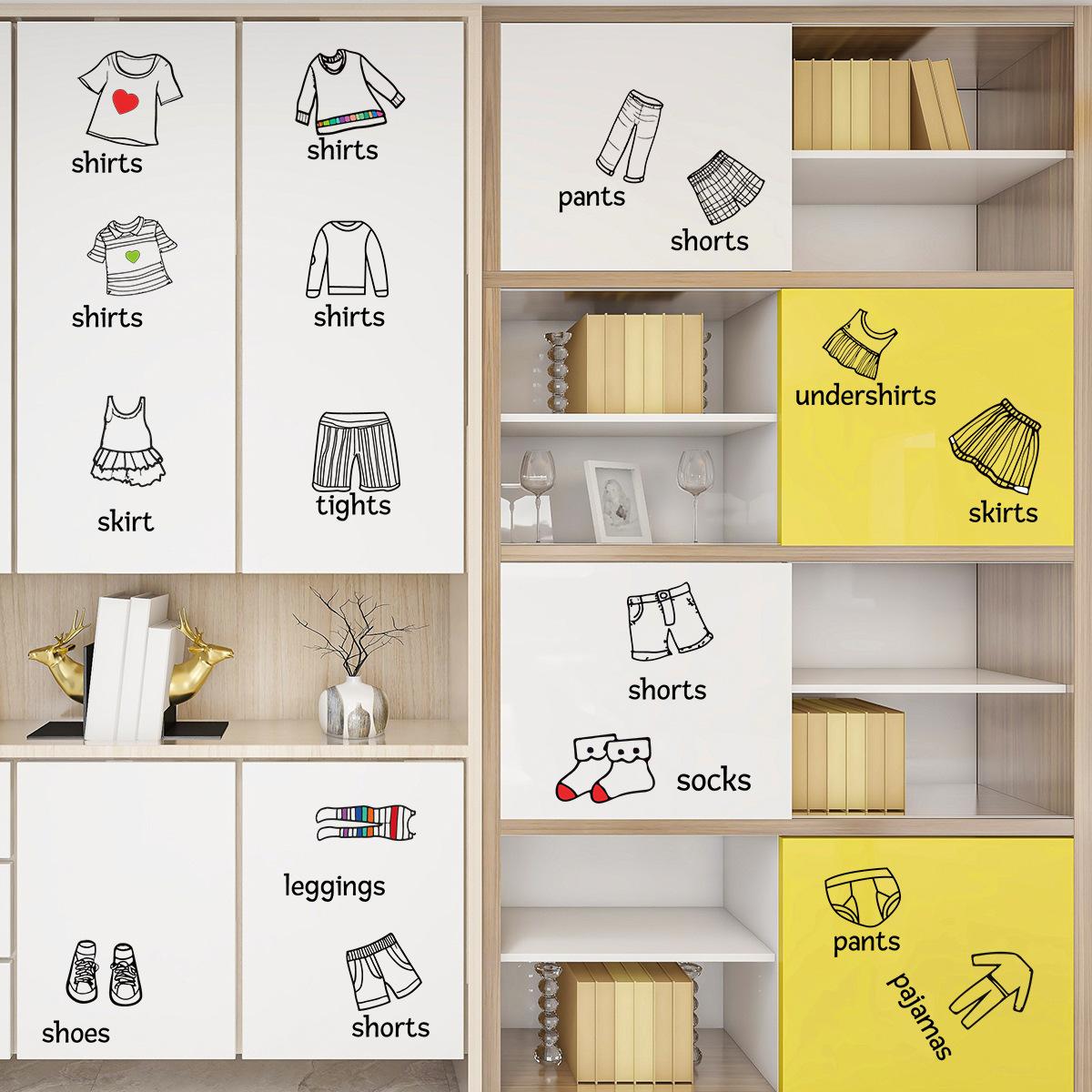 

Cartoon wardrobe door stickers sliding glass sliding door bedroom decoration modification stickers classification paper 40*60