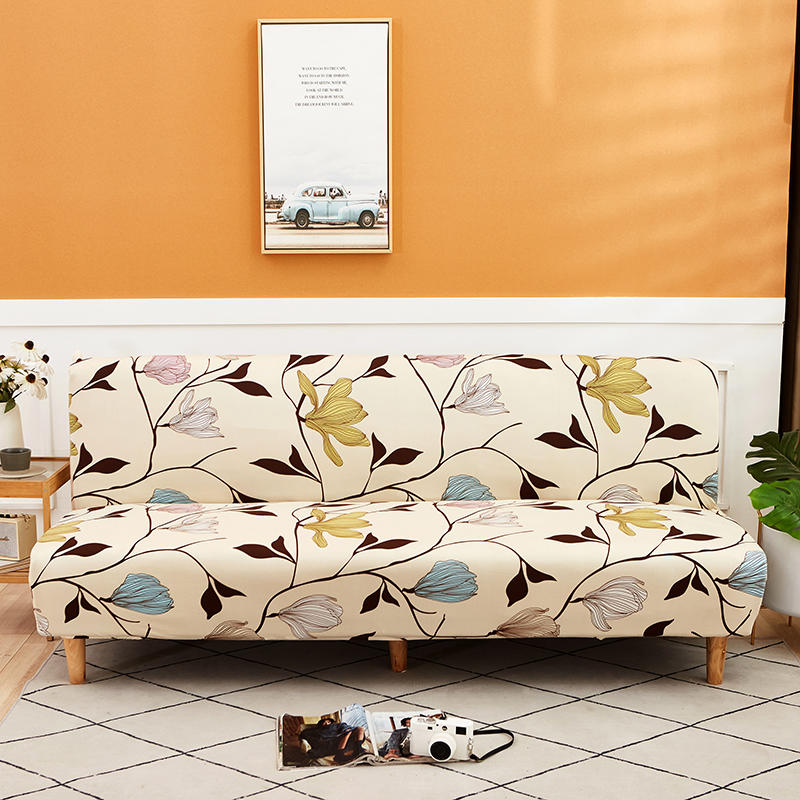 Moderní skládací potah na pohovku bez područek, kostkovaný elastický futon, velké sedadlo, potah na pohovku, přehoz do obývacího pokoje bez područek