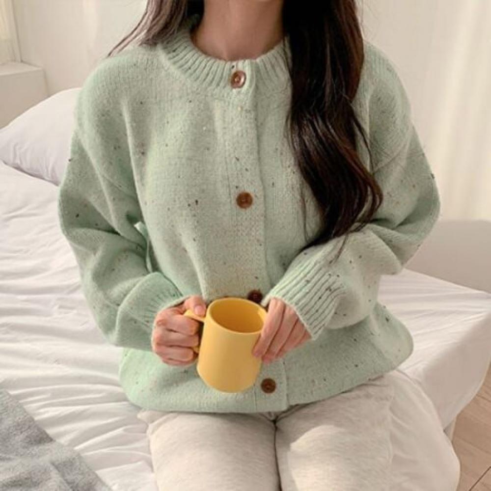 Navava Women Lovely Round Neck Long Sleeve Knit Cardigan Nk2356h