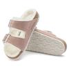 Ciabatte riscaldate Birkenstock Arizona Pelle Scamosciata Pelliccia di Agnello Argilla Rosa LAF strette narrow (1023258)