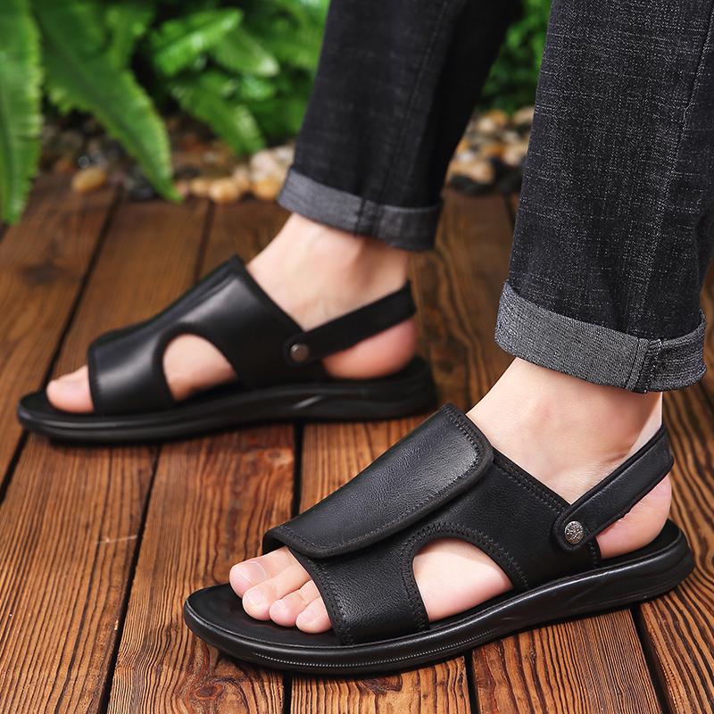 Summer Casual Men's Shoes Minimalist Casual Luxury Style Outdoor Leisure Beach Comfortable and Breathable Shoes Classic Black
