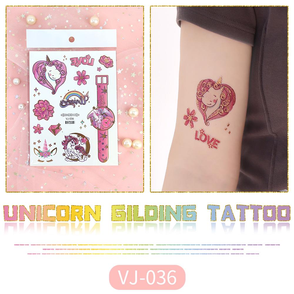 Metallic Unicorn Temporary Tattoos for Kids