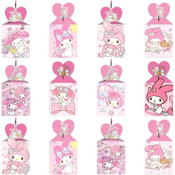 ARHAVI 12pcs My Melody Party Favor Gift Boxes, My Melody and Kuromi Birthday Party Supplies for Kids Party Decorations