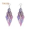 Lady Colorful Multi Layers Hollow Leaf Elegant Hook Øredobber Smykker Decor Beauty