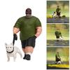1/64 Scale Resin Model Depicting A Man Strolling With His Pet Dog Miniature Figure For Craft Projects And Toy Displays