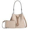 Coach Rowan 22 Sac Seau Logo Classique Similicuir Sacs à Main Femme Sable-Jaune Gris-Marron CBH07-SVPWH
