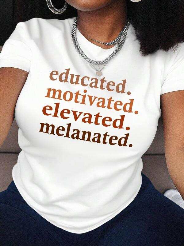 

Unisex s Letter & Figure Print Round Neck T-Shirt S