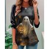 Autumn and Winter New Fashion Round Neck Long Sleeve Printed Elegant Casual Loose Hoodie