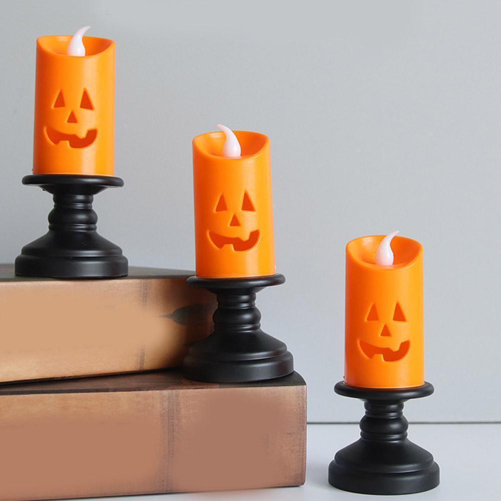 Halloween LED Light Candle Kolorowa dynia Dekoracja stołu Strona główna Impreza