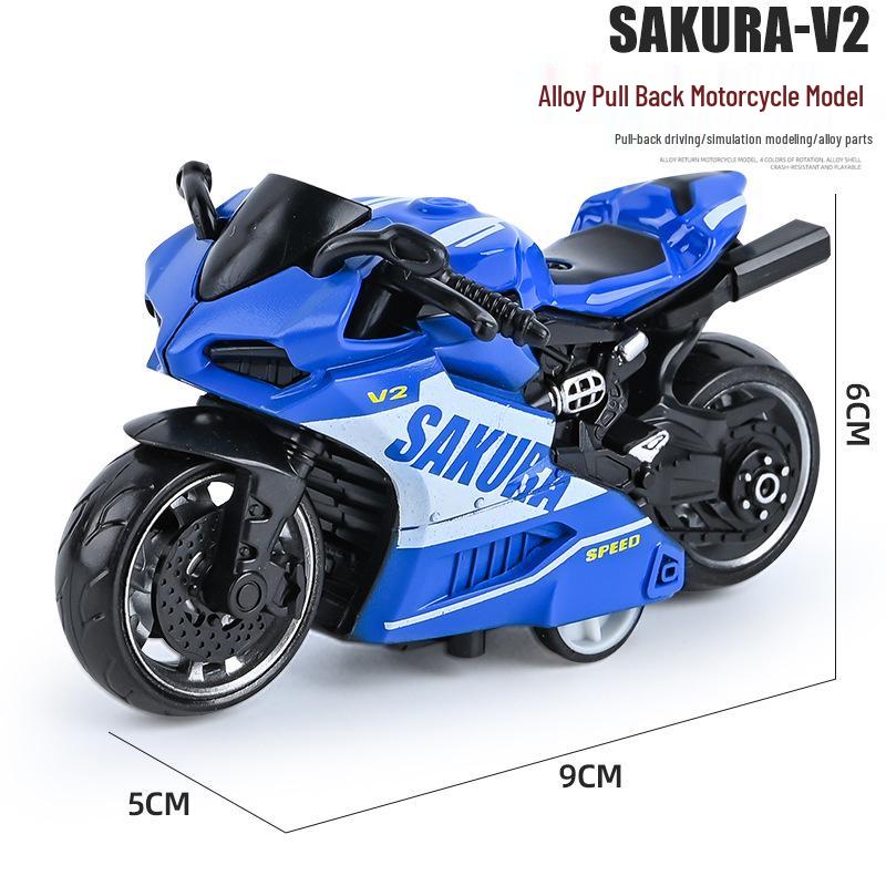 Children's TikTok Influencer Pull-Back Toy: Boys' Motorcycle & Car Alloy Model