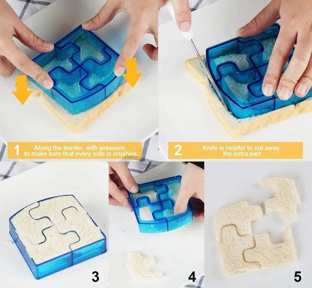 1/4PCS Sandwich Cutter Mold Dinosaur Shape Kids Sandwich Cutter Bread Biscuits Mold Baking Pastry Tools Cake KidsLunch Maker