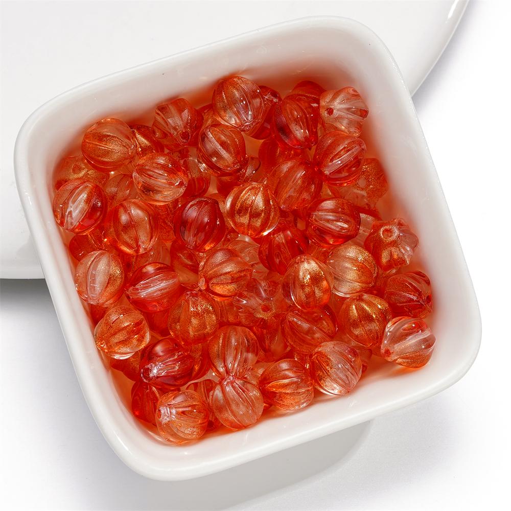 20/50pcs 8mm Glass Pumpkin Beads Spacer Bead for Bracelet Necklace Earrings Keychain DIY Halloween Jewelry Making Accessories