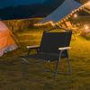 Folding Camping Chair Collapsible Load Bearing for Travel Barbecues Black Medium