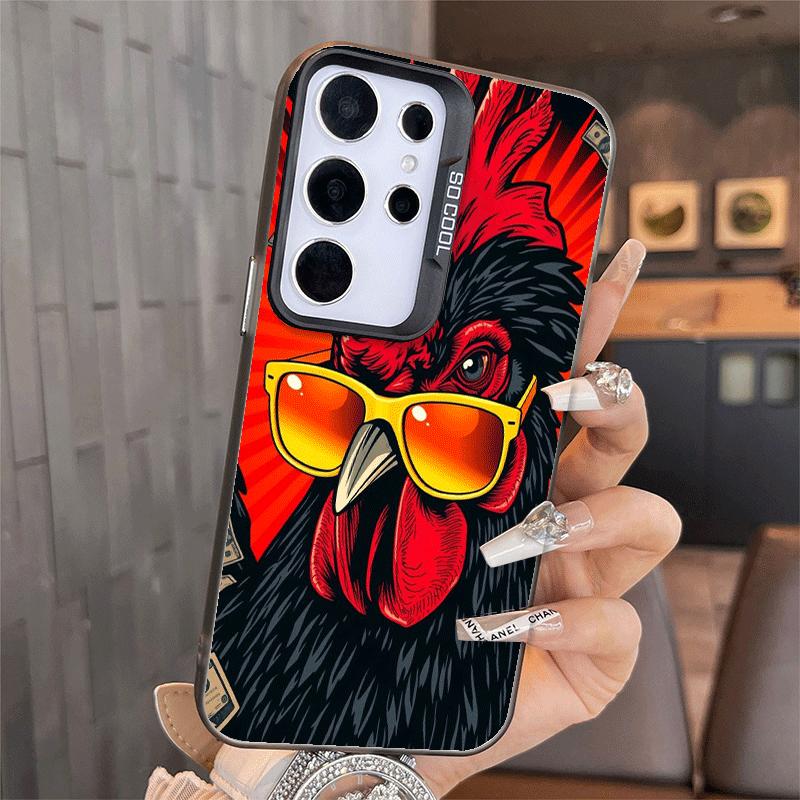 Custodia Morbida per Telefono con Gallina e Gallo per Samsung A17 A16 A15 A14 A13 A57 A56 A55 A54 A53 A37 A36 A35 A34 A33 A26 A25 A24 A23 A52