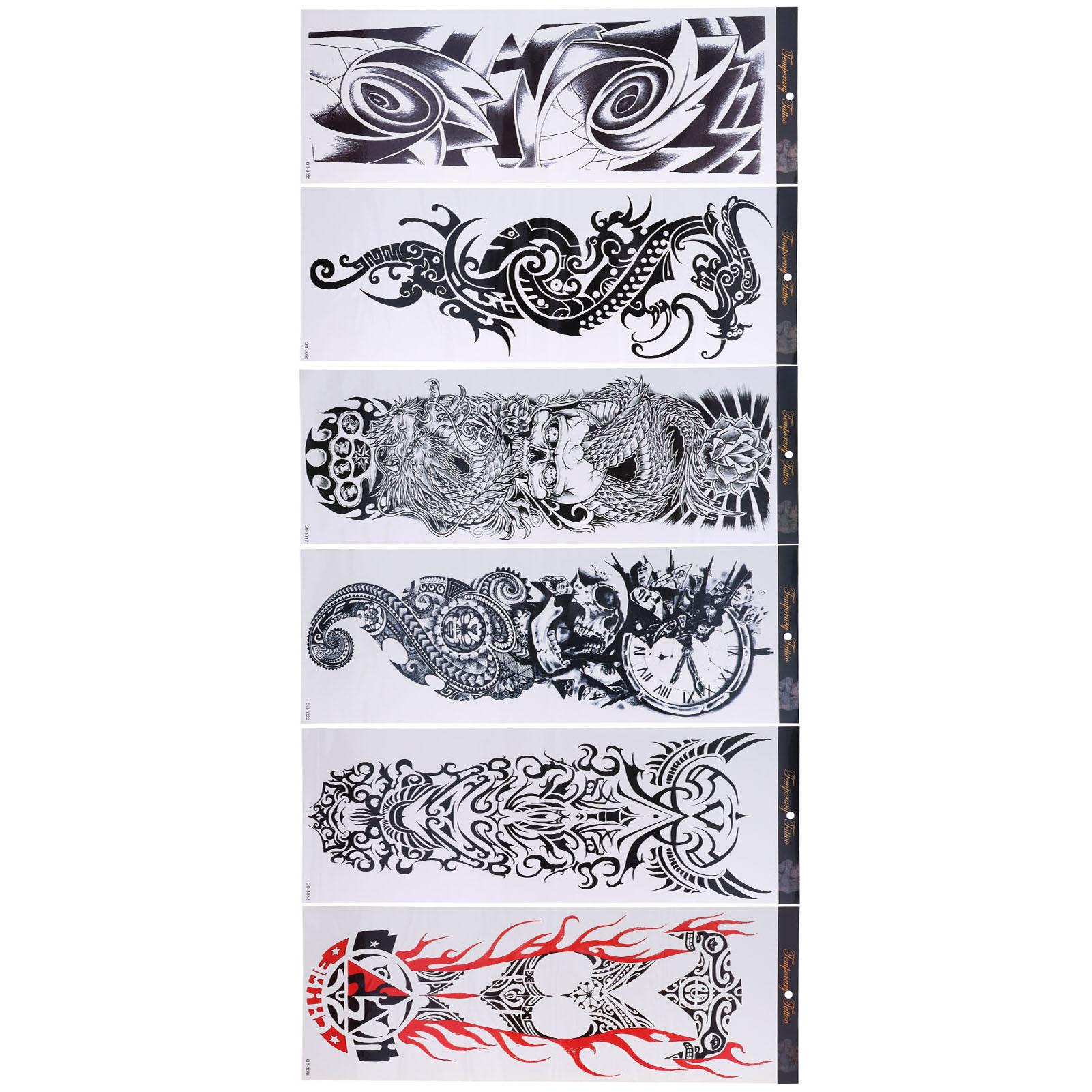 

6PCS Temporary Tattoo Sticker Waterproof Full Arm Temporary Tattoos for Arms and Legs
