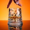 OLOEY Crystal Rotating Whiskey Glasses, Set of 2