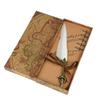 European Retro   Quill Alloy Pen Dip Nib Calligraphy Writing Pen Gift Set With Ink Bottle