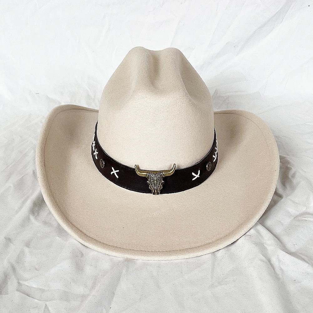 Vintage Western Cowboy Hat for Men Women with Shapeable Wide Brim Cowgirl Felt Hat Cloche Church Sombrero Hombre Caps