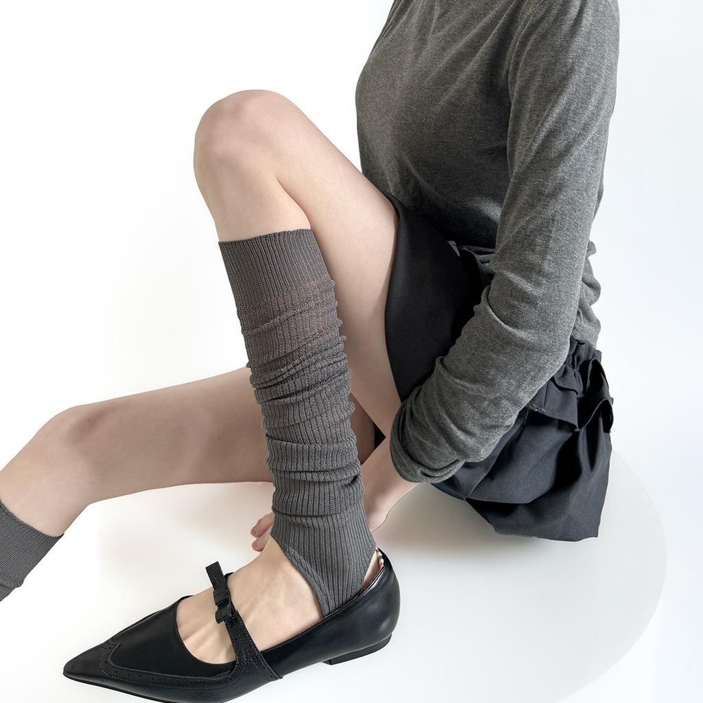 Summer Thin Leg Warmers Breathable Knitted Foot Cover Ballet Style Jk Girls Leg Warmers Solid Color Elastic Long Socks Stockings