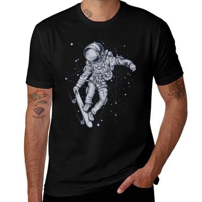Skateboard Space Gift Tshirt Casual Holiday Short Sleeve Tee