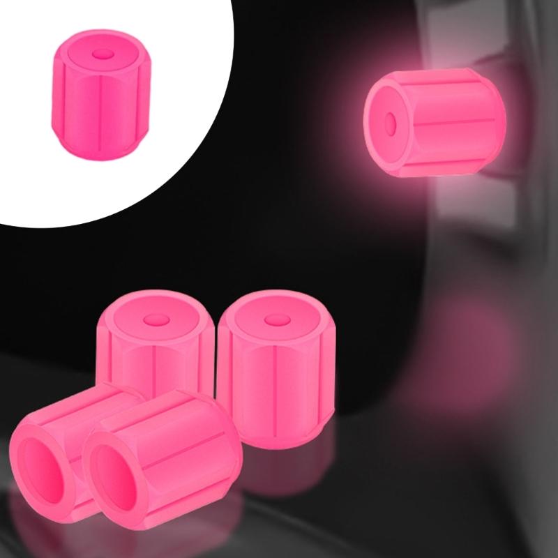 Corrosion Resistant Rubber Valves Stem Covers Caps Glow at Night for Bike Truck Automotive Safety on Cars Motorcycles